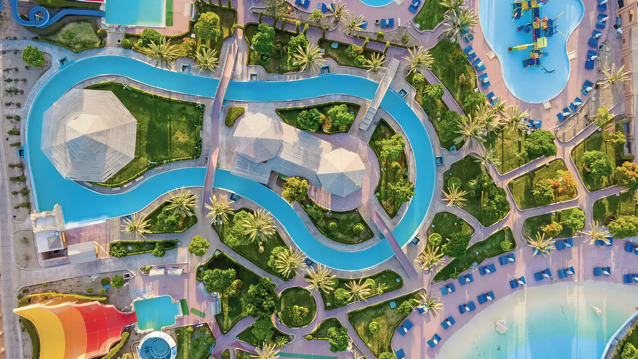 Widok z lotu ptaka na kompleks Akassia Swiss Resort
