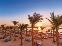 Leżaki i palmy na plaży w Albatros Beach Resort