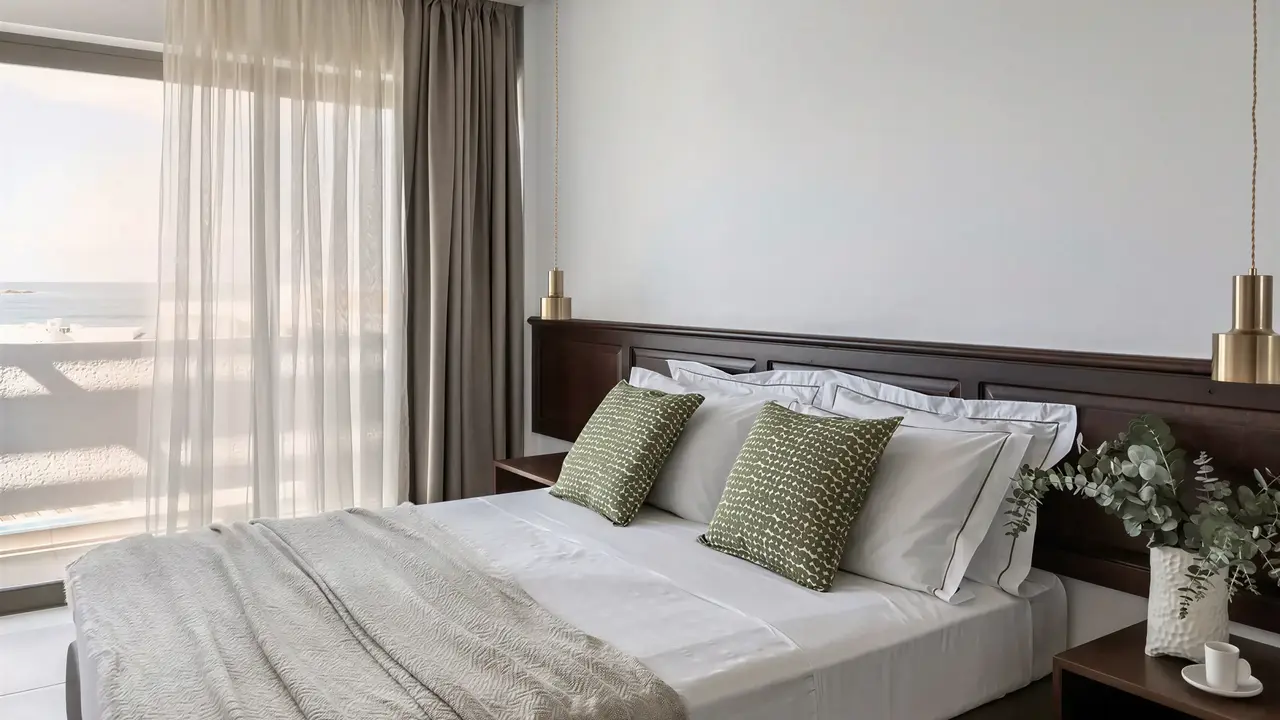 Sypialnia z łóżkiem w hotelu Albatros Spa Resort