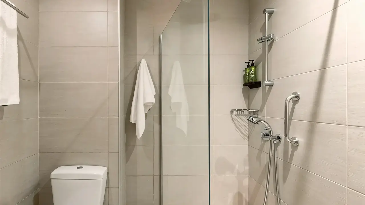 Nowoczesna łazienka w Albatros Spa Resort z prysznicem