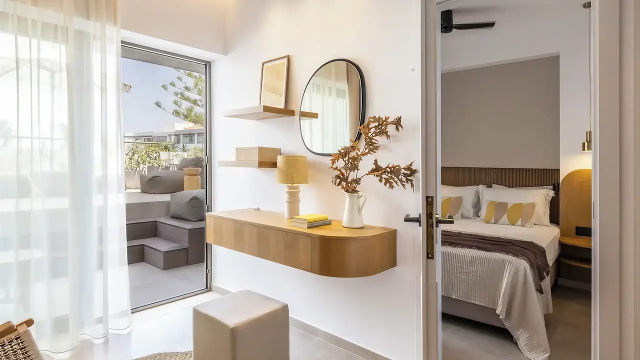 Wnętrze pokoju z widokiem w Albatros Spa Resort
