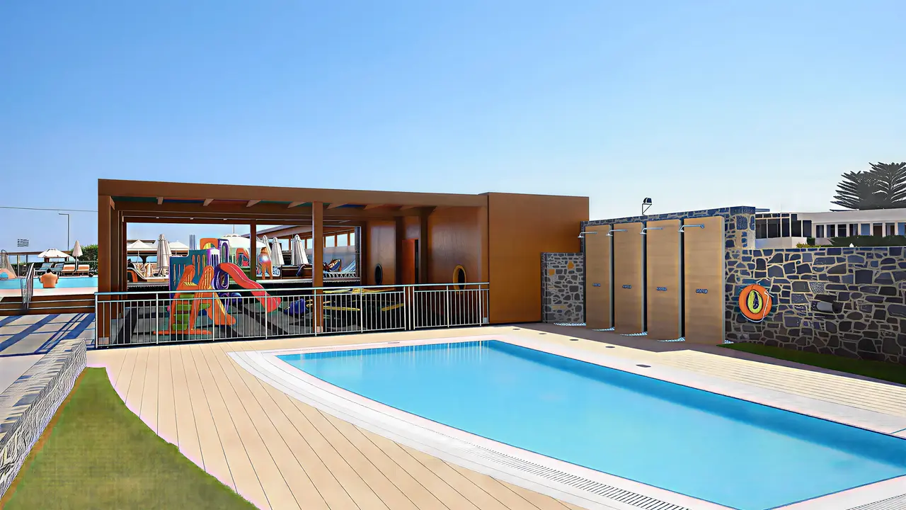 Zjeżdżalnie wodne i basen w Astir Beach