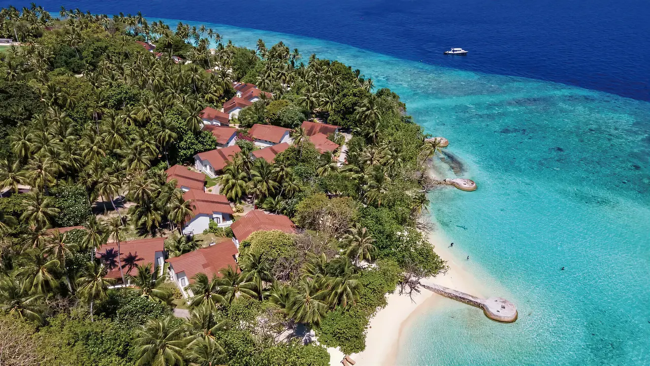 Widok z lotu ptaka na Bandos Maldives