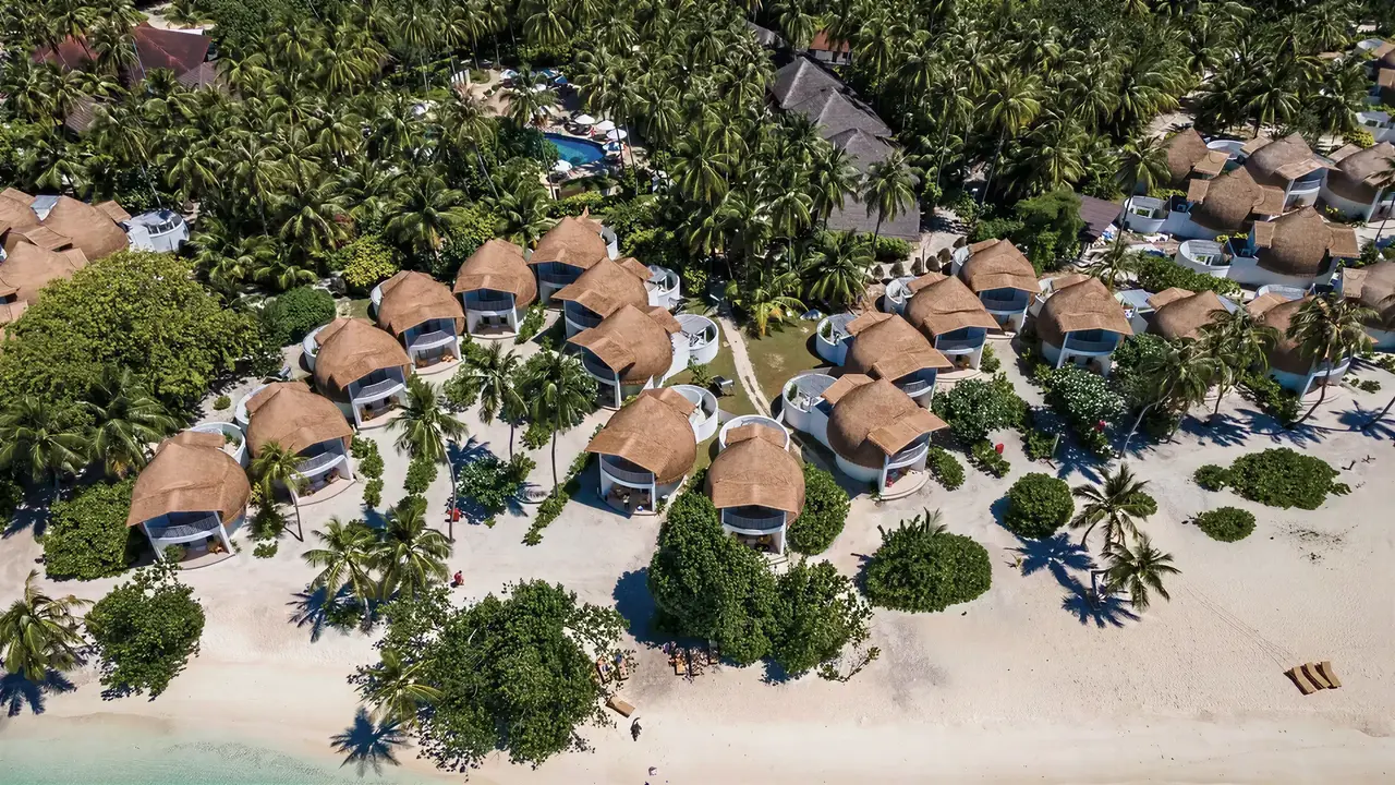 Widok z lotu ptaka na kompleks Bandos Maldives
