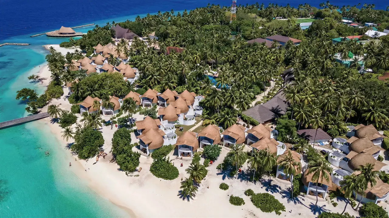 Widok z lotu ptaka na Bandos Maldives