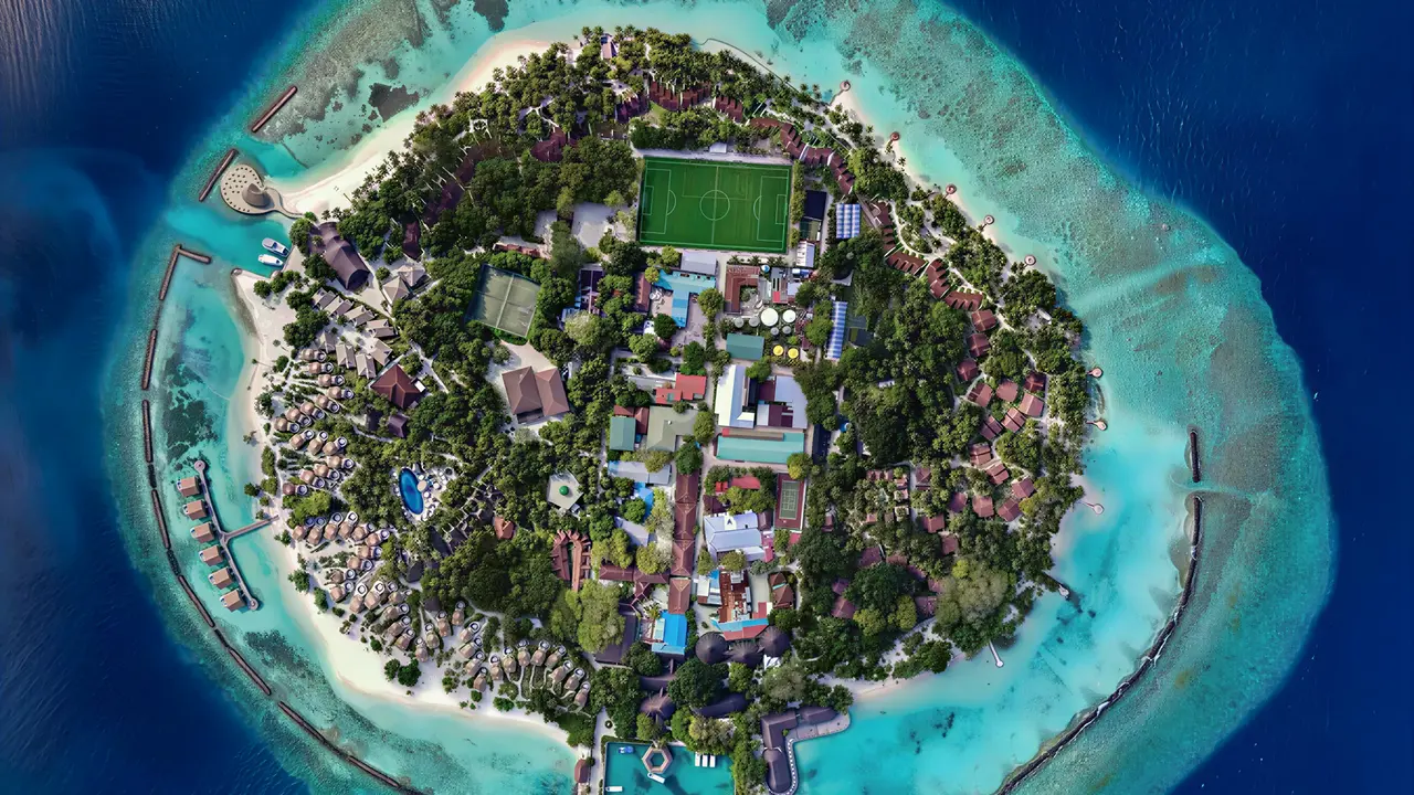 Widok z lotu ptaka na Bandos Maldives