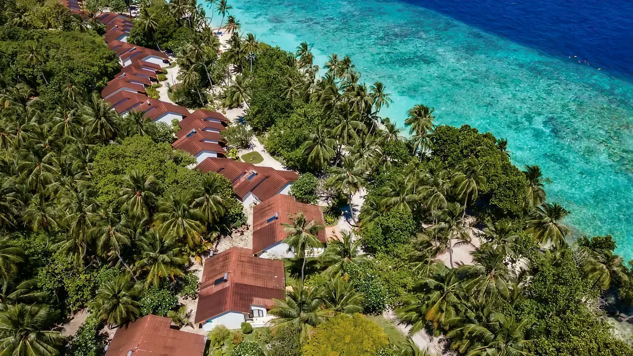 Widok z lotu ptaka na Bandos Maldives