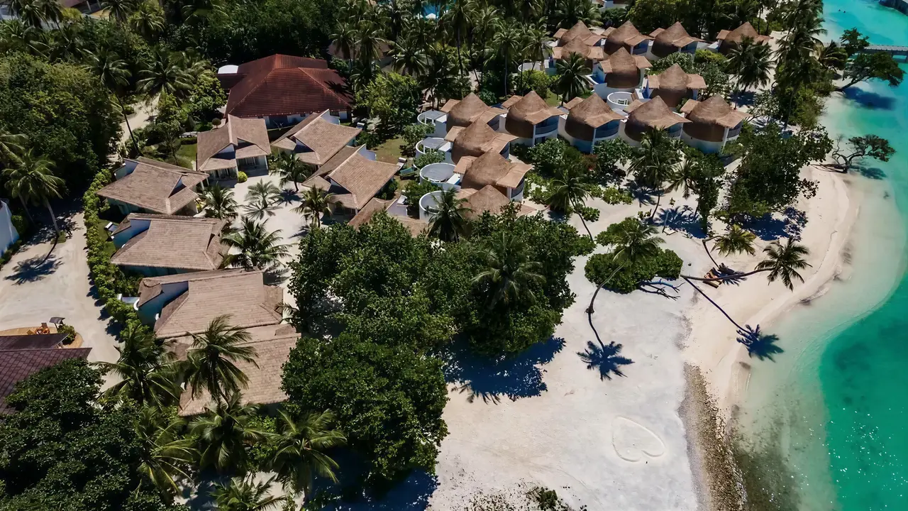 Widok z lotu ptaka na kompleks Bandos Maldives