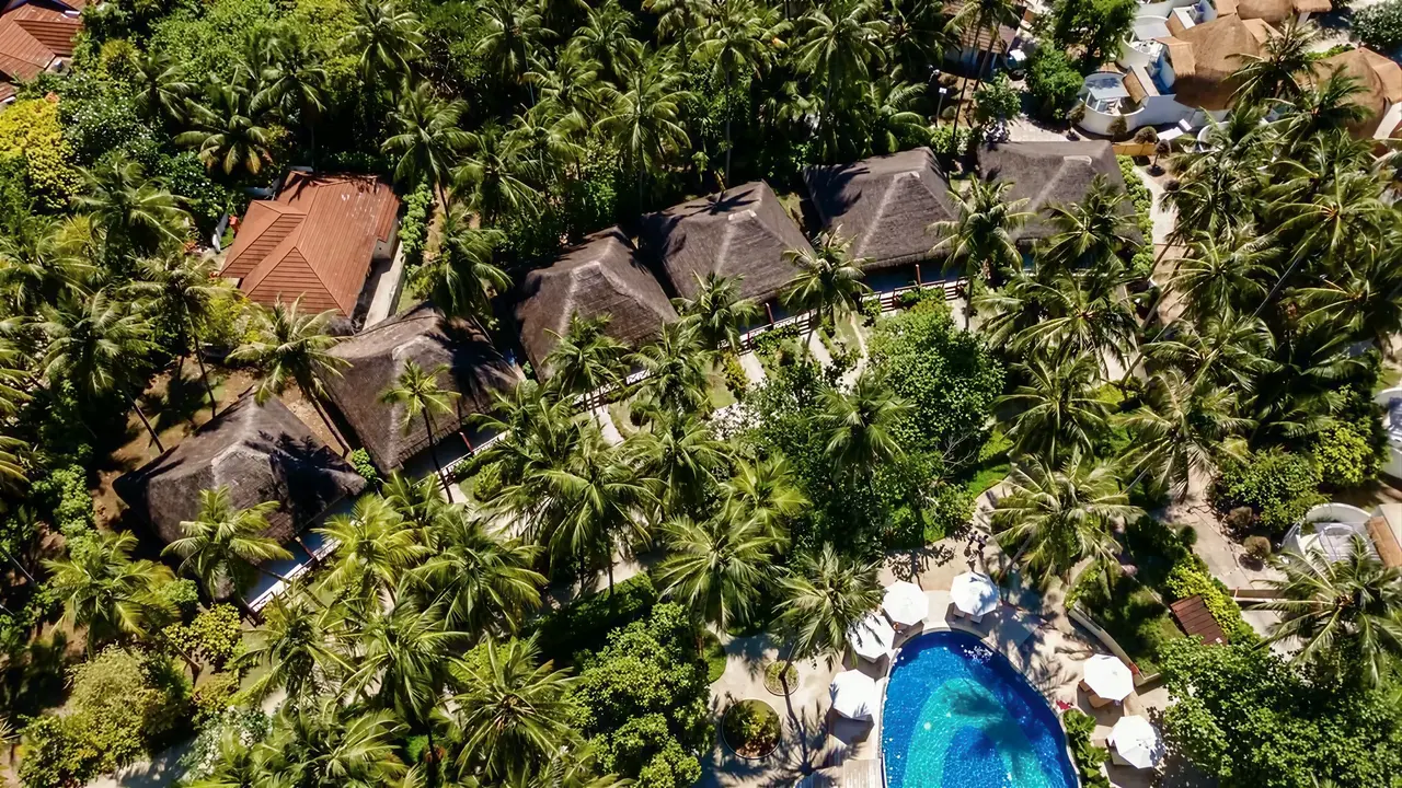 Widok z lotu ptaka na kompleks Bandos Maldives