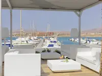 Taras z widokiem na port w Barcelo Fuerteventura Castillo