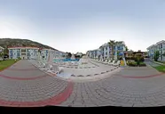 Widok na kompleks basenowy w Belcekum Beach