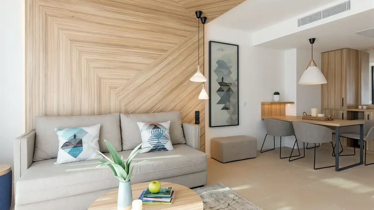 Nowoczesny salon w pokoju Bordoy Alcudia Port Suites