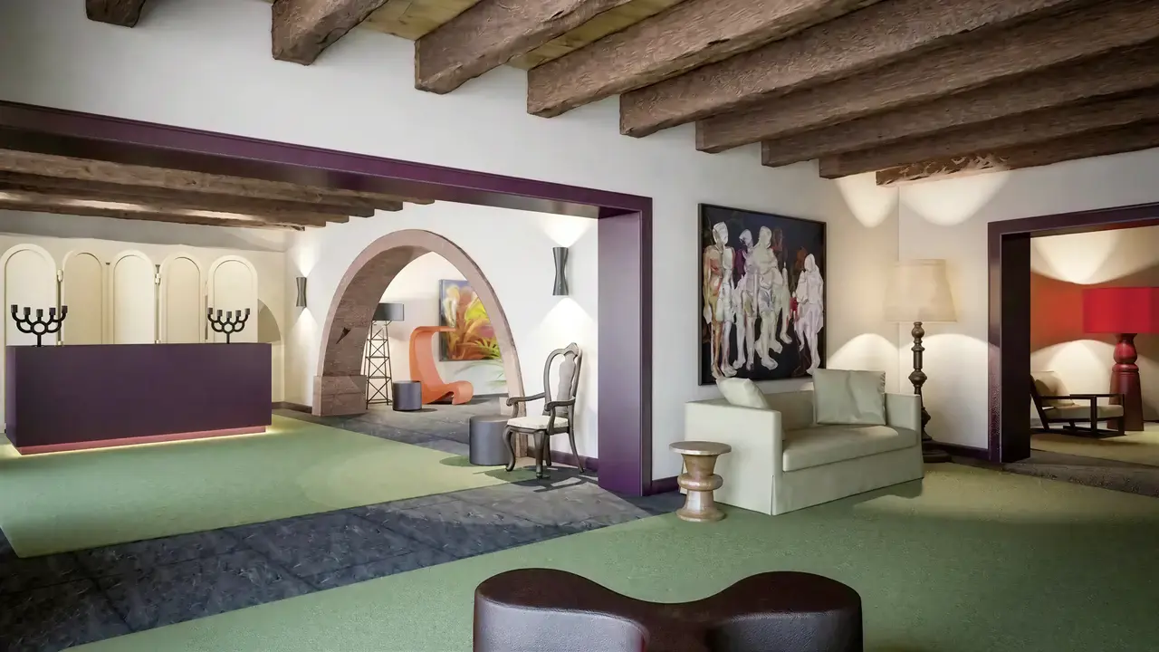 Wnętrze lobby w hotelu Castanheiro Boutique