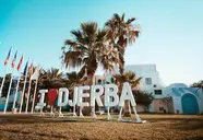 Napis I Love Djerba przy Club Calimera Yati Beach