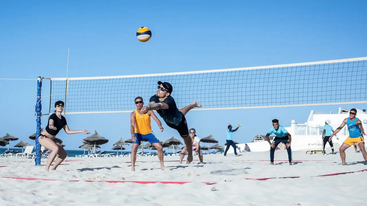 Gra w siatkówkę plażową w Club Calimera Yati Beach