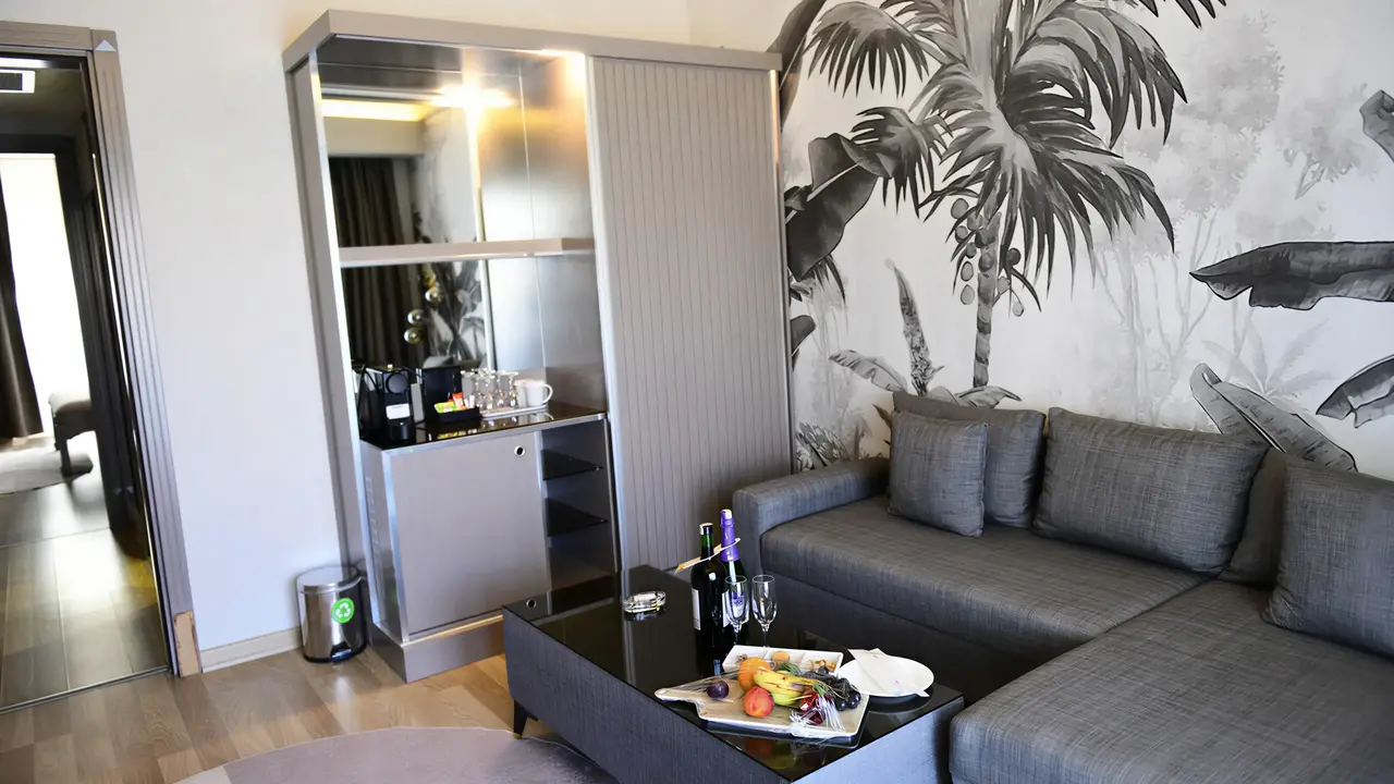 Nowoczesny salon w pokoju hotelowym Club Turan Prince World