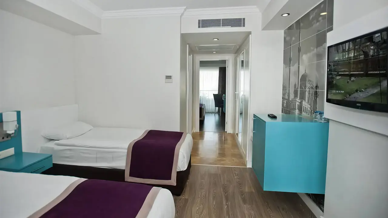 Pokój z łóżkami w hotelu Crystal Waterworld Resort & Spa