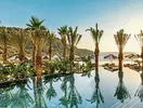Basen z palmami w Daios Cove Luxury Resort & Villas