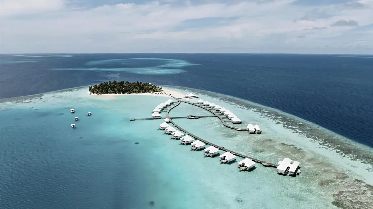 Widok z lotu ptaka na Diamonds Athuruga Beach & Water Villas
