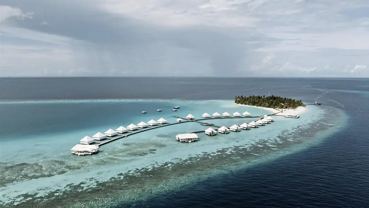 Widok z lotu ptaka na Diamonds Athuruga Beach & Water Villas