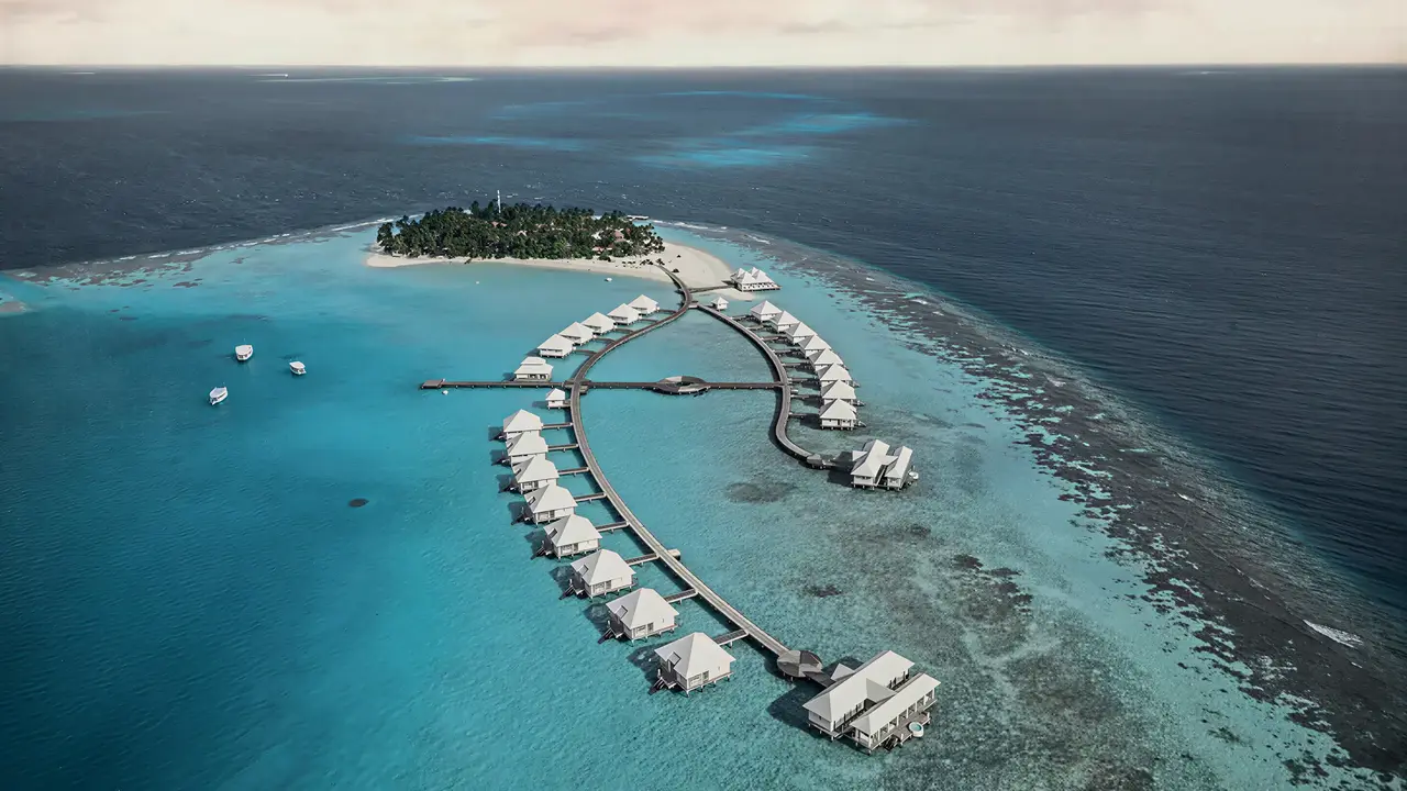 Widok z lotu ptaka na Diamonds Athuruga Beach & Water Villas
