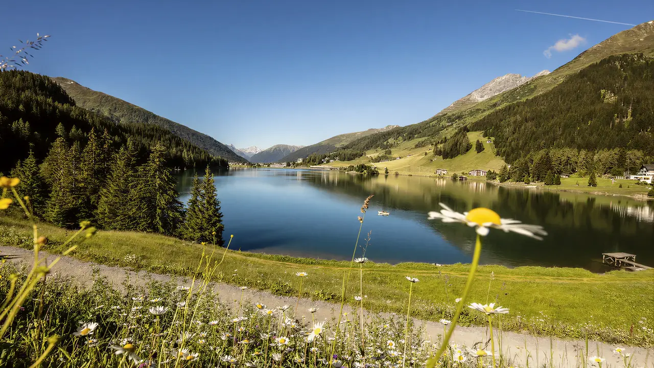 Widok na jezioro w otoczeniu Europe (Davos)