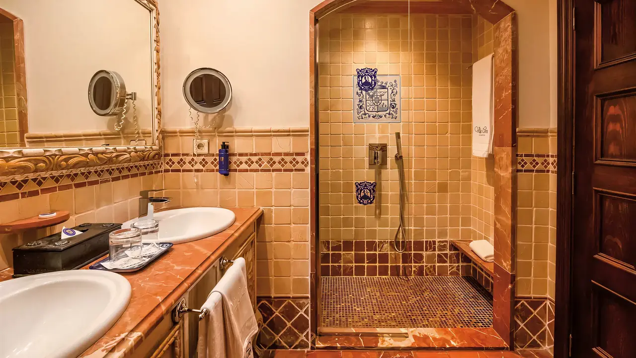 Łazienka w hotelu Europe Villa Cortes z kabiną prysznicową