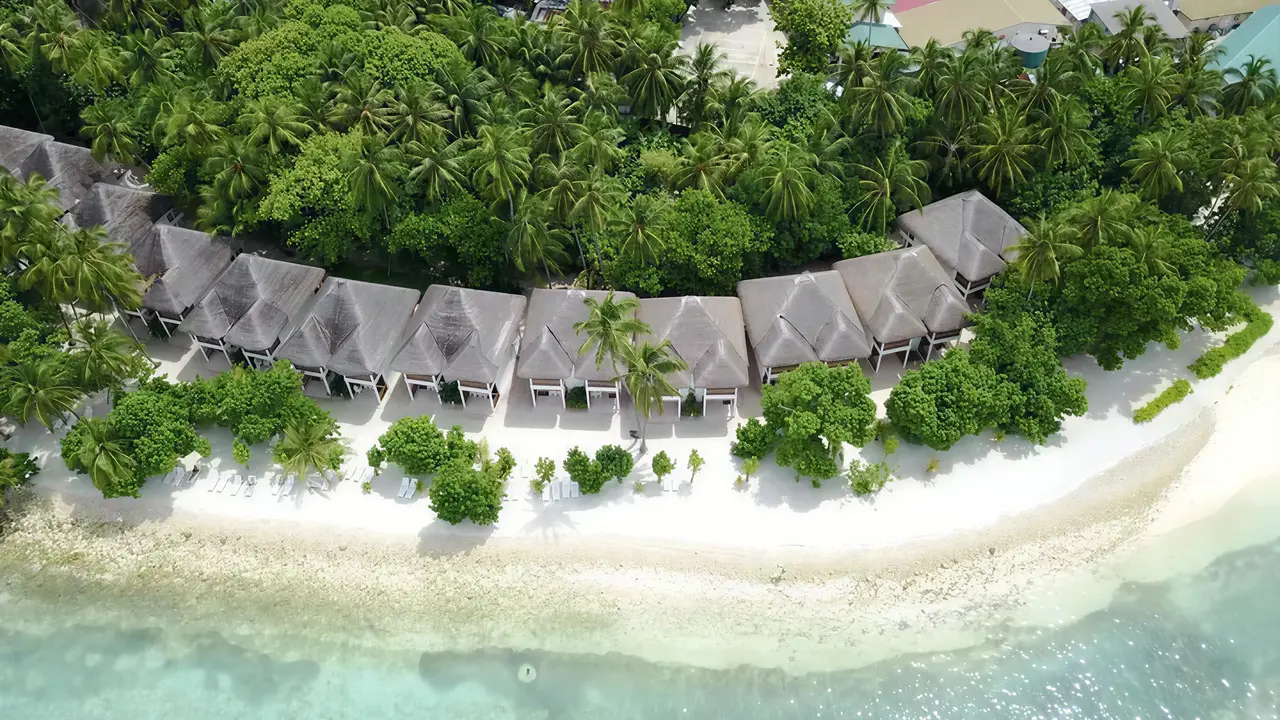 Widok z lotu ptaka na Fihalhohi Island Resort