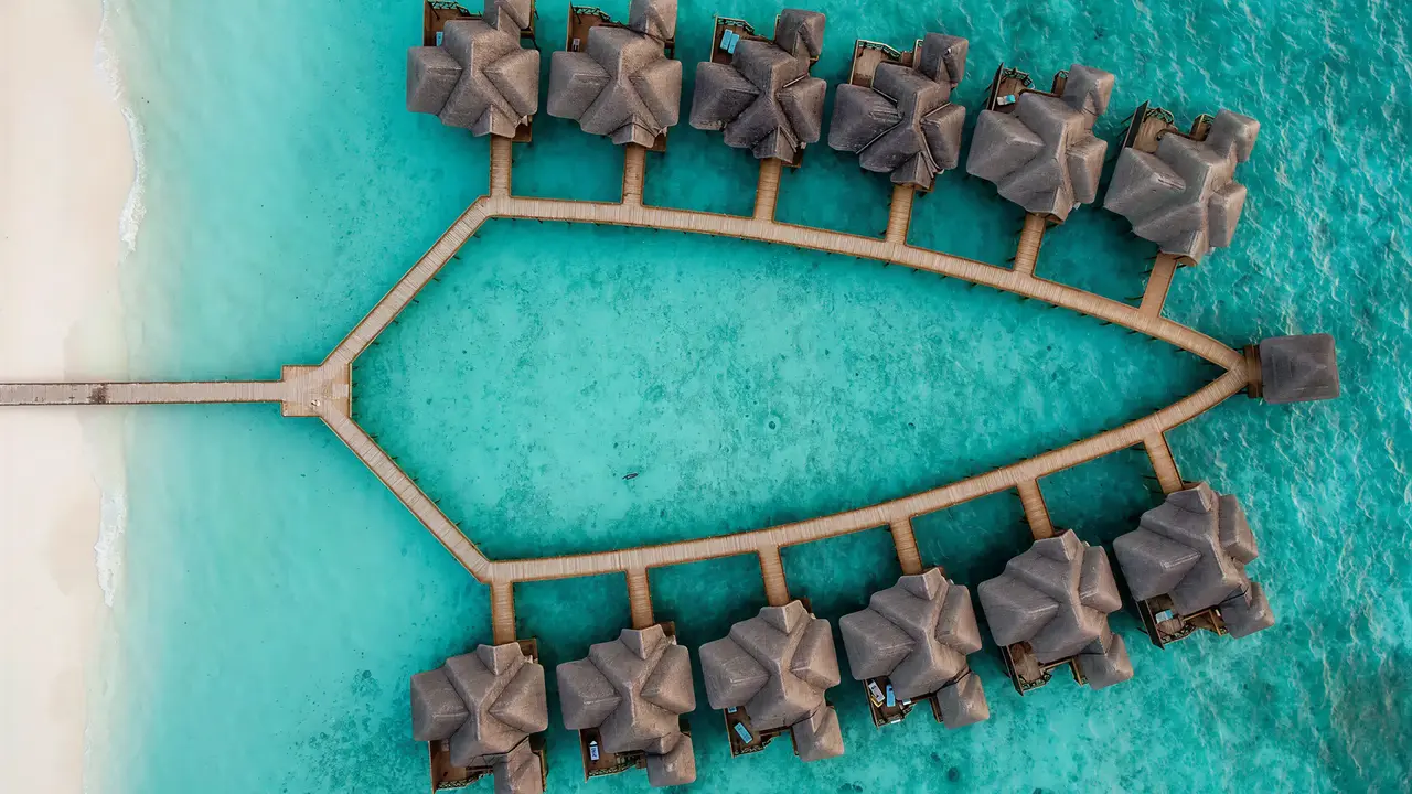 Widok z lotu ptaka na Fihalhohi Island Resort