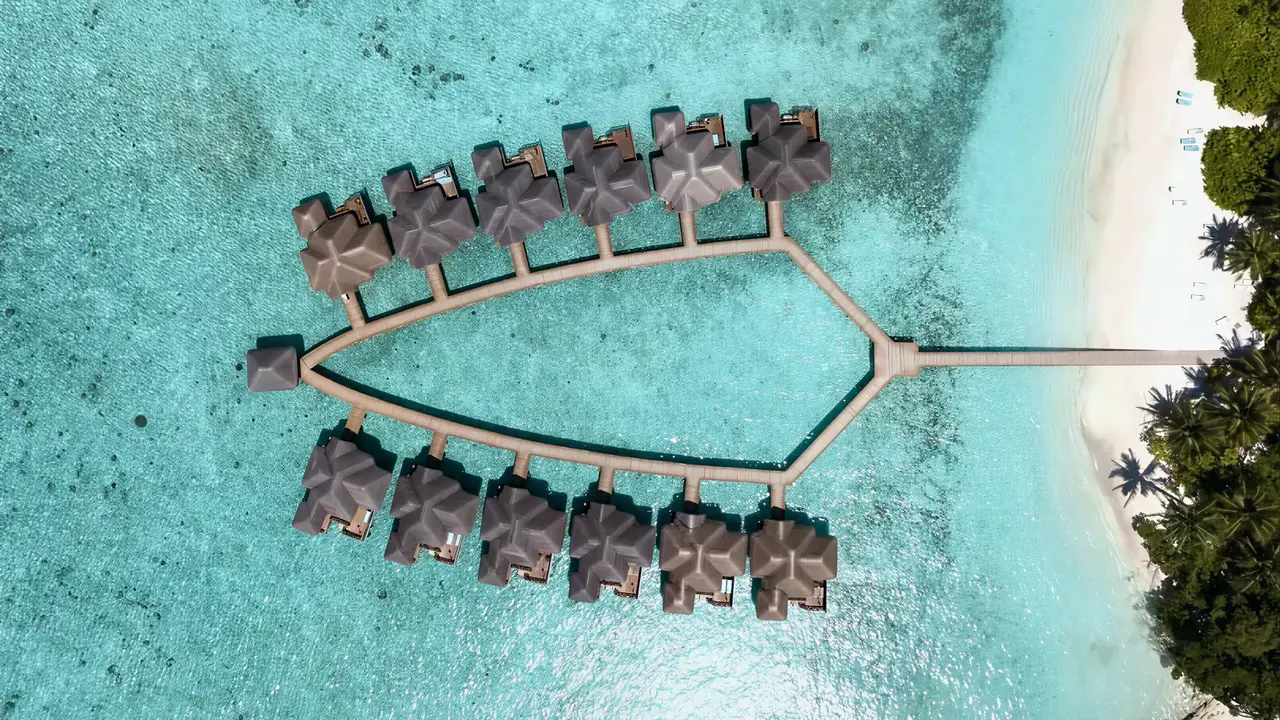 Widok z lotu ptaka na Fihalhohi Island Resort