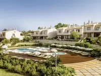 Widok na budynki i basen w Grande Real Santa Eulalia