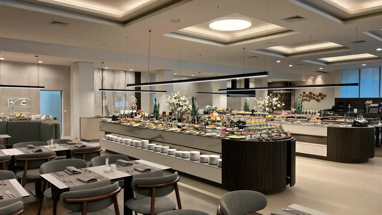 Bufet i stoliki w restauracji Grifid Aqua Club Bolero