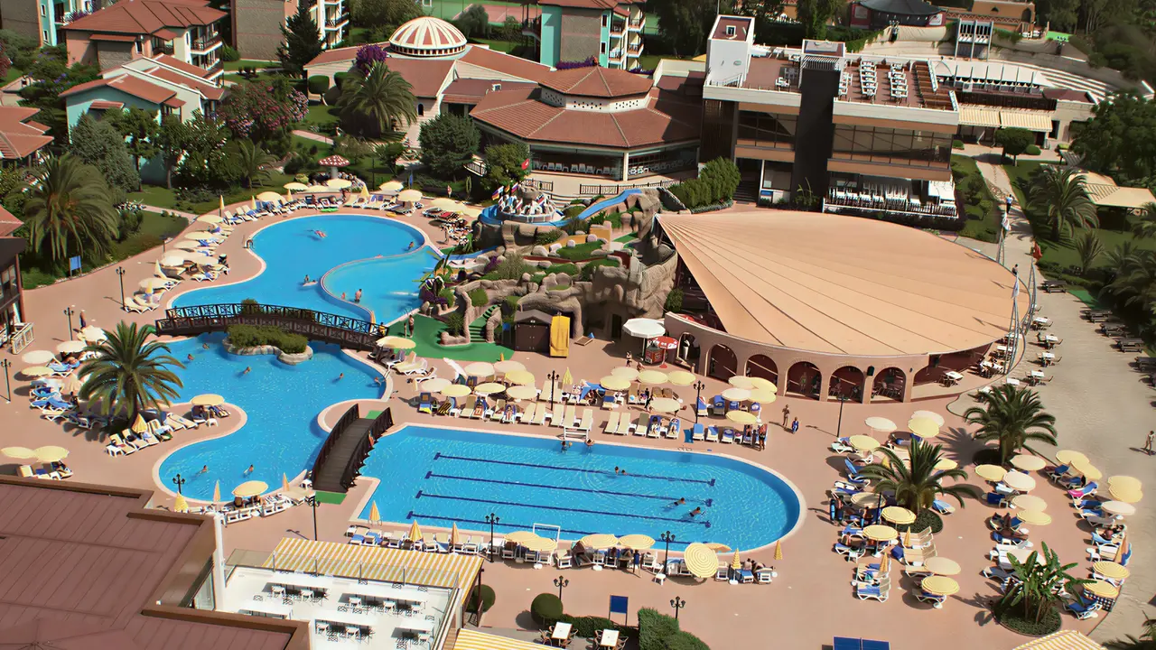 Widok z lotu ptaka na kompleks Gypsophila Holiday Village