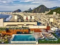 Widok na kompleks Hilton Copacabana i panoramę miasta