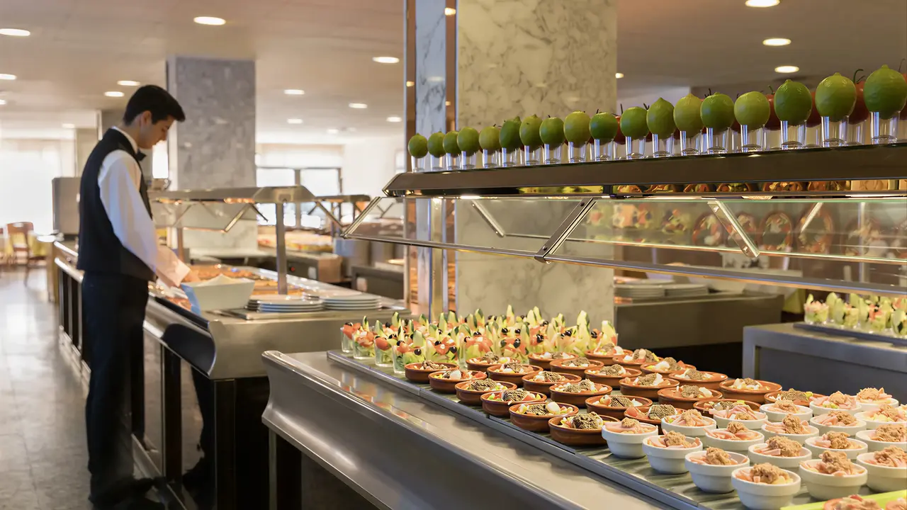 Bufet z jedzeniem w hotelu HTop Royal Star