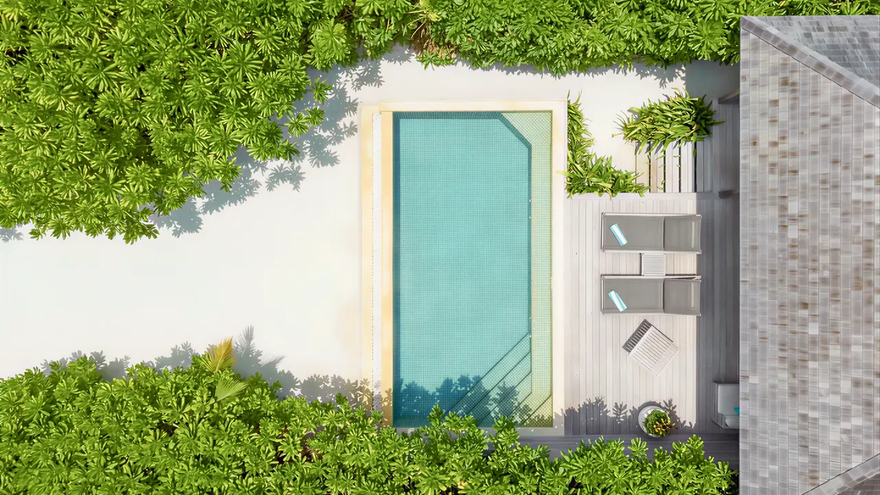 Prywatny basen przy willi w Hurawalhi Island Resort