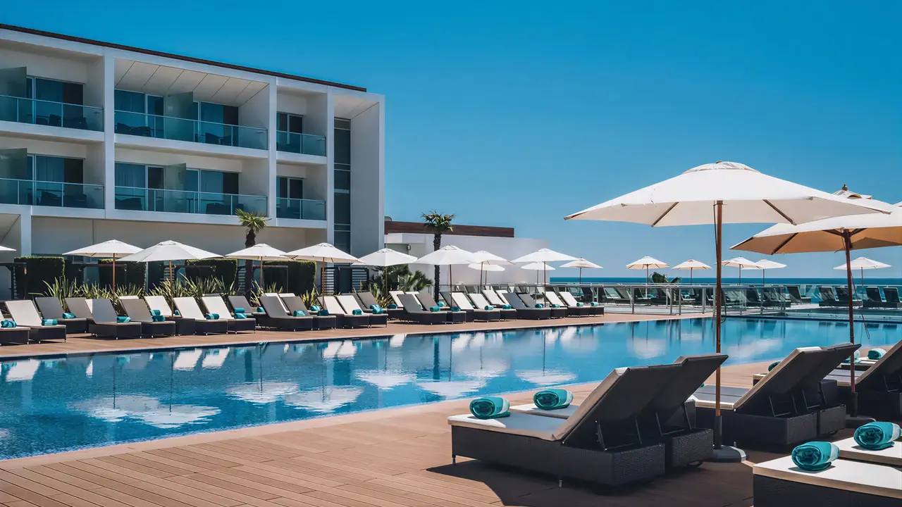 Basen i leżaki w hotelu Iberostar Lagos Algarve