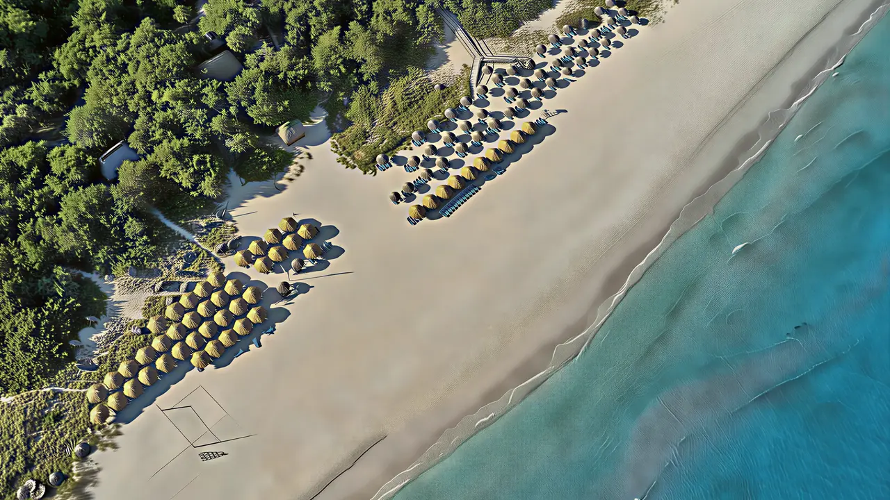 Plaża z parasolami w Iberostar Origin Tainos