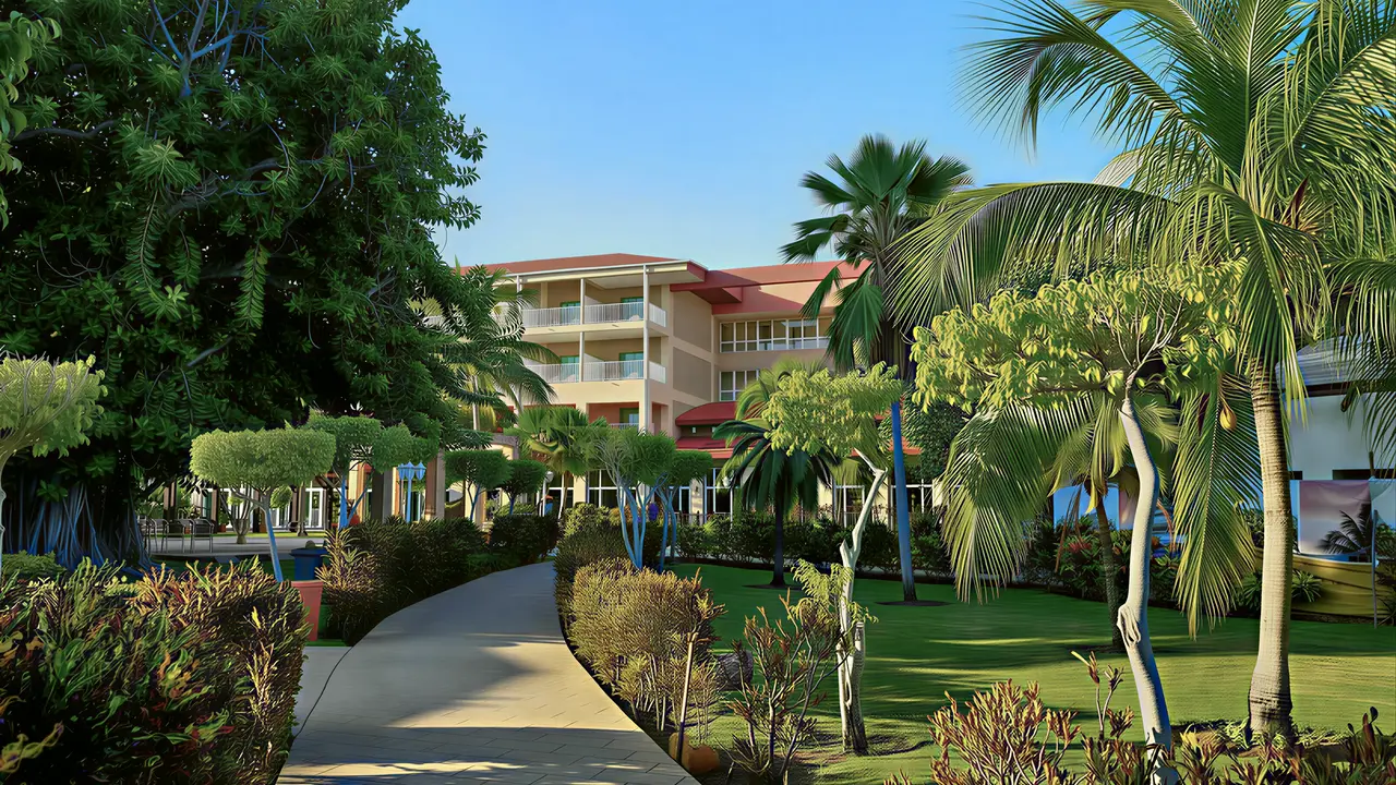 Widok na budynki i teren Iberostar Origin Tainos