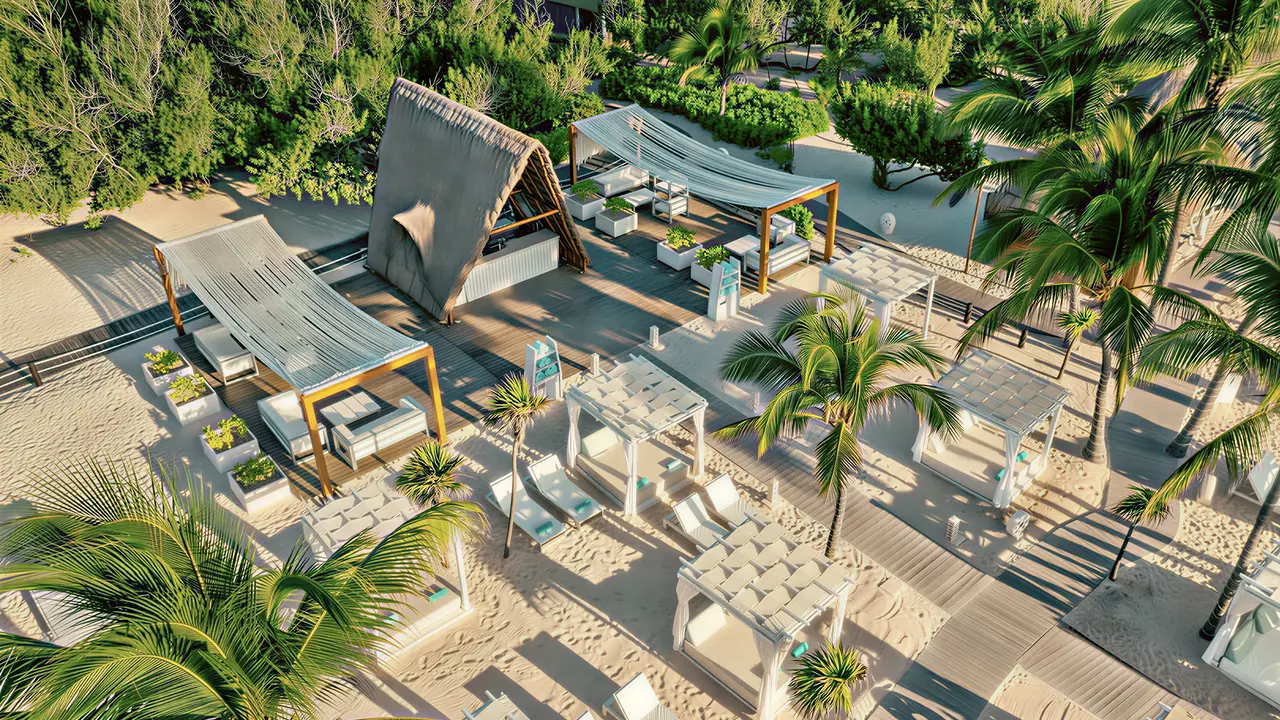 Strefa wypoczynkowa na plaży w Iberostar Paraiso Del Mar