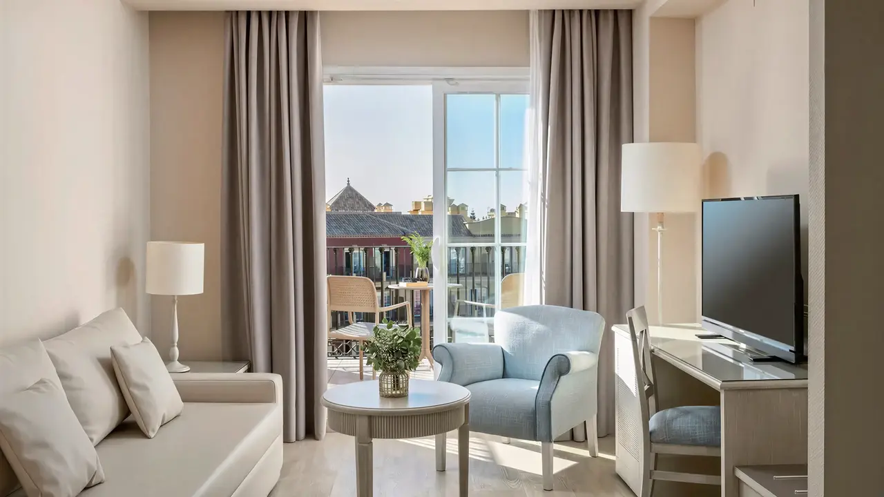 Wnętrze pokoju z salonem w Iberostar Waves Malaga Playa