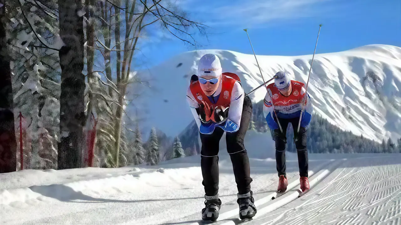 Narciarze biegowi w Interferie Sport Bornit na śnieżnym stoku