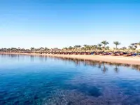 Plaża z leżakami przy Jaz Makadi Saraya