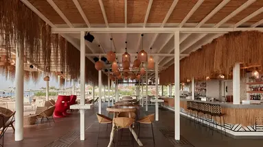 Bar z horyzontalnym kontarem w Lara Barut Collection