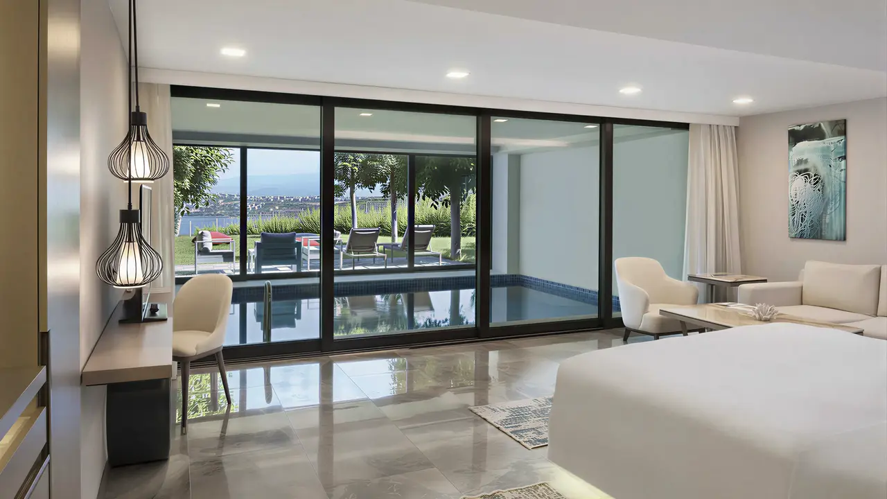 Nowoczesny pokój z widokiem w Le Meridien Bodrum Beach Resort (ex Lux Bodrum )