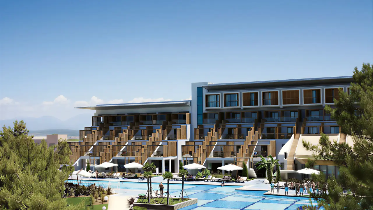Widok na kompleks budynków i baseny Lykia World Antalya & Links Golf