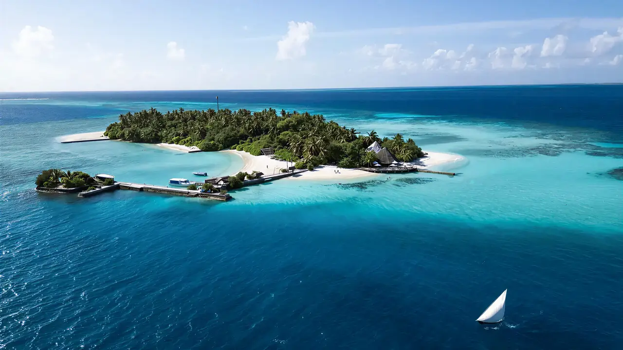 Widok z lotu ptaka na Makunudu Island