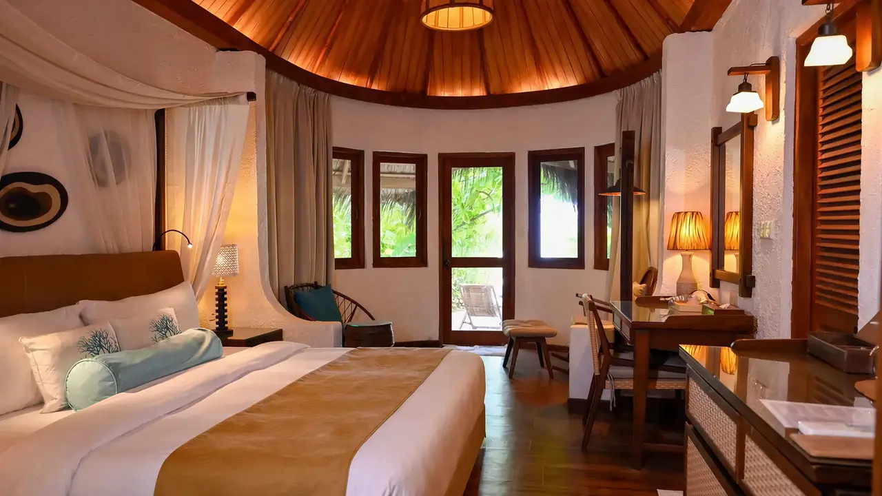 Przytulna sypialnia w hotelu Makunudu Island
