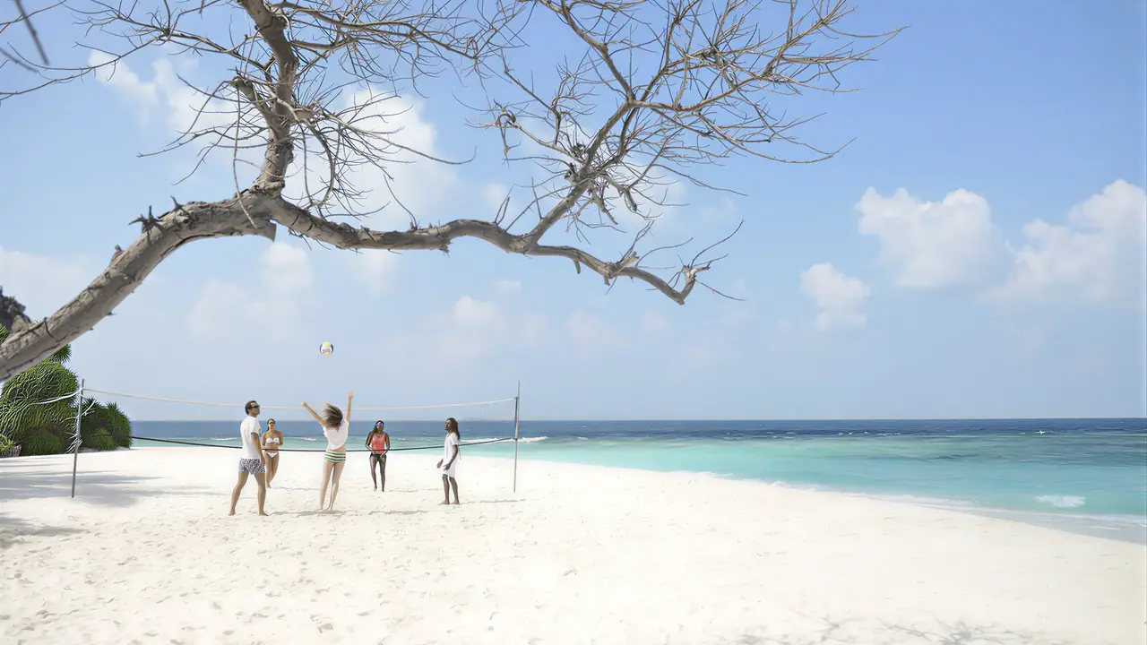 Gra w siatkówkę plażową w Malahini Kuda Bandos