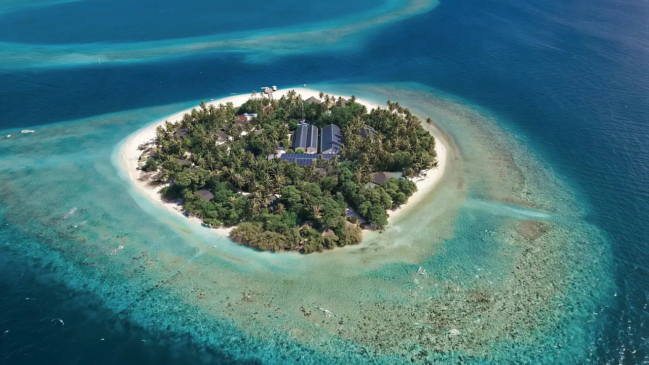 Widok z lotu ptaka na Malahini Kuda Bandos